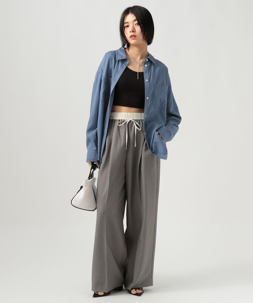 BAYFLOW（ベイフロー）の「2WAYスタンダートシャツ（シャツ/ブラウス・レディース・ブルー/チャコール/イエロー/ブラウン・FREE）」の12枚目の写真