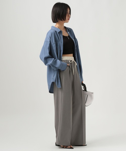 BAYFLOW（ベイフロー）の「2WAYスタンダートシャツ（シャツ/ブラウス・レディース・ブルー/チャコール/イエロー/ブラウン・FREE）」の13枚目の写真