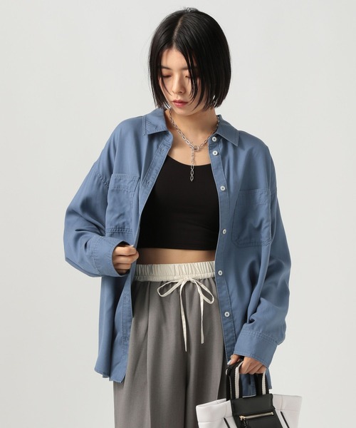 BAYFLOW（ベイフロー）の「2WAYスタンダートシャツ（シャツ/ブラウス・レディース・ブルー/チャコール/イエロー/ブラウン・FREE）」の14枚目の写真