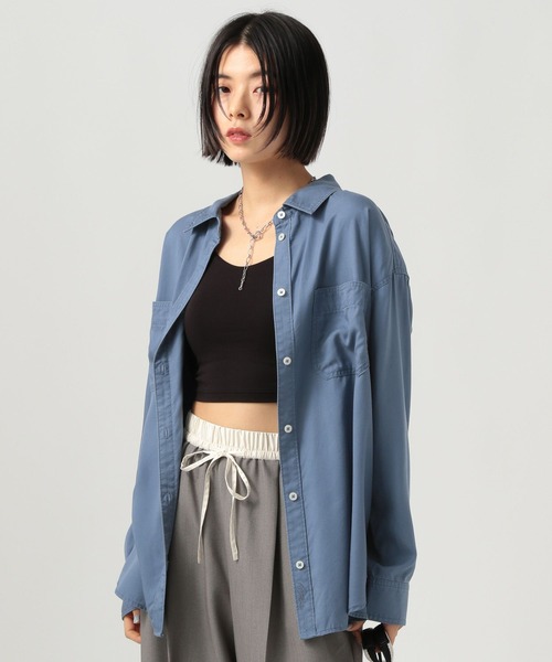 BAYFLOW（ベイフロー）の「2WAYスタンダートシャツ（シャツ/ブラウス・レディース・ブルー/チャコール/イエロー/ブラウン・FREE）」の15枚目の写真