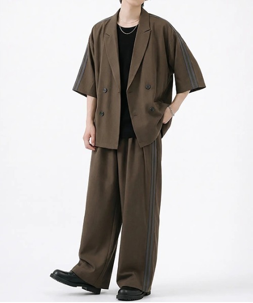 revertical(リバーティカル)の「サイドラインワイドパンツ(その他パンツ・メンズ・ブラック/ブラウン/チャコール・SMALL/MEDIUM/LARGE)」の6枚目の写真