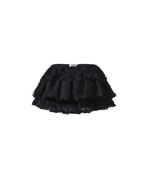 スカート GLOWNY GIRLFRIEND LACE RUFFLE MINI SKIRT GIRLFRIEND LACE RUFFLE MINI SKIRT (EXCLUSIVE)（スカート