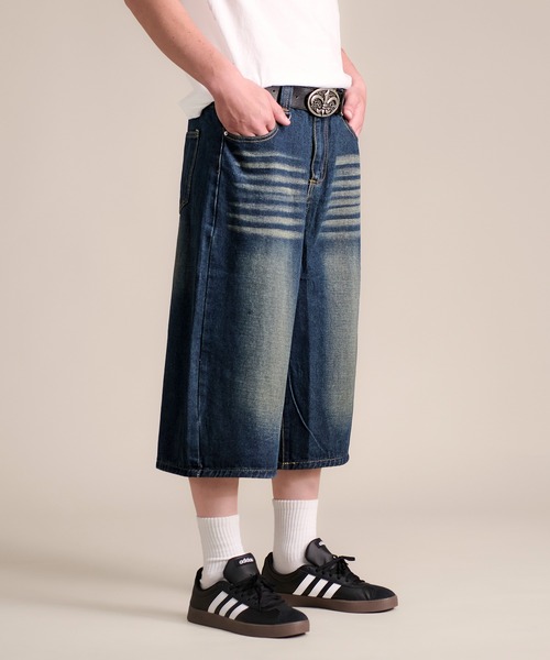 CALIFORNIA OUTFITTERS(カリフォルニア アウトフィッターズ)の「7B7 クロップド丈 デニムハーフパンツ(デニムパンツ・メンズ・ブルー・S/M/L/XL)」の1枚目の写真