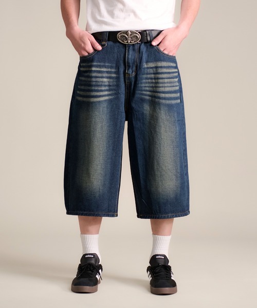 CALIFORNIA OUTFITTERS(カリフォルニア アウトフィッターズ)の「7B7 クロップド丈 デニムハーフパンツ(デニムパンツ・メンズ・ブルー・S/M/L/XL)」の2枚目の写真