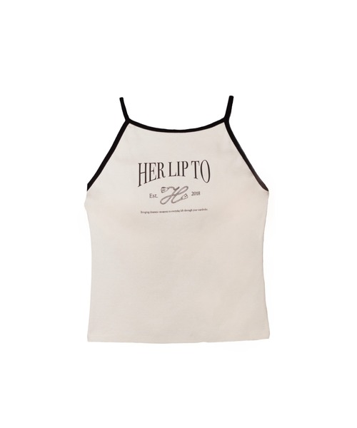 Herlipto Logo Top ecru Sサイズ Her lip to Logo Top（タンクトップ）｜Her lip to（ハーリップ
