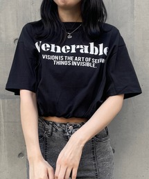 裾ドロスト刺繍ショートTシャツ