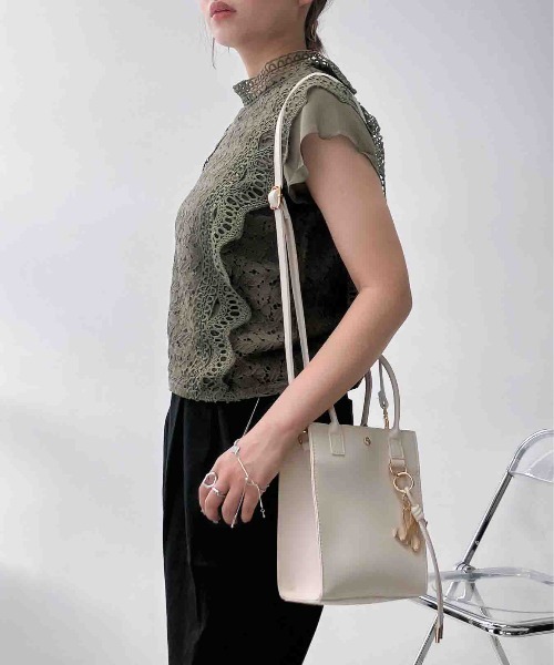 AS KNOW AS plus(アズノゥアズプラス)の「●接触冷感 フレンチスリーブ レースブラウス(シャツ/ブラウス・レディース・ブラック/ミント/オフホワイト/カーキ/チャコールグレー・FREE)」の22枚目の写真