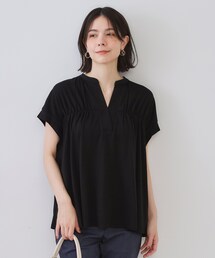 OPAQUE.CLIP（オペークドットクリップ）の「スキッパーフレアカットソー【接触冷感/洗濯機洗い可】（Tシャツ/カットソー）」