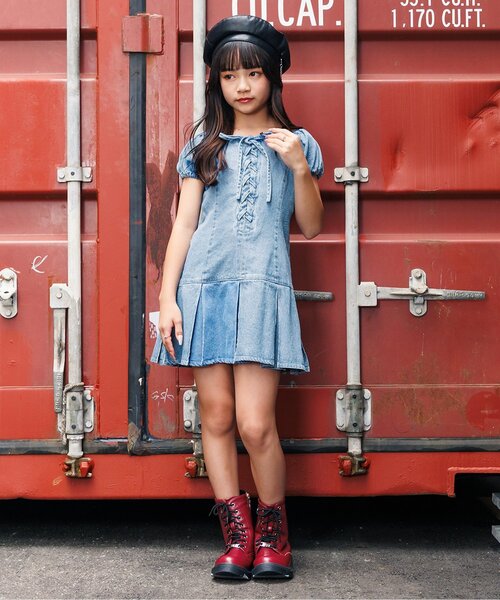 algy(アルジー)の「グランジワンピ(ワンピース・キッズ・インディゴブルー/ピンク・XX-SMALL/X-SMALL/MEDIUM/SMALL)」の3枚目の写真