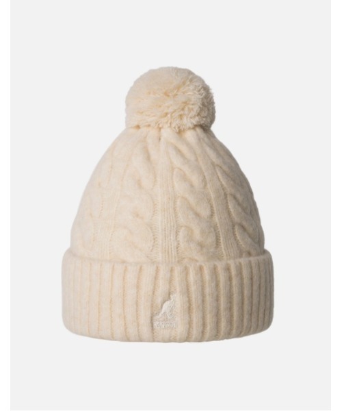 KANGOL（カンゴール）の「KANGOL POMPOM BEANIE / カンゴール（ニットキャップ/ビーニー・レディース・オレンジ/ホワイト/ブラック・ONE SIZE）」の4枚目の写真