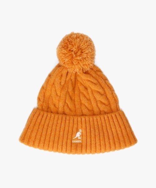 KANGOL（カンゴール）の「KANGOL POMPOM BEANIE / カンゴール（ニットキャップ/ビーニー・レディース・オレンジ/ホワイト/ブラック・ONE SIZE）」の6枚目の写真
