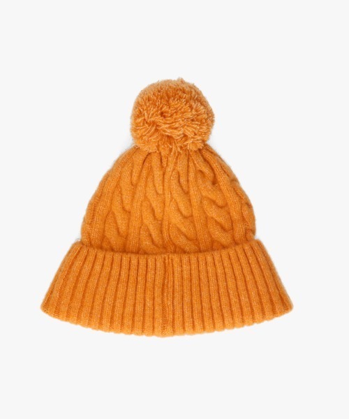 KANGOL（カンゴール）の「KANGOL POMPOM BEANIE / カンゴール（ニットキャップ/ビーニー・レディース・オレンジ/ホワイト/ブラック・ONE SIZE）」の7枚目の写真