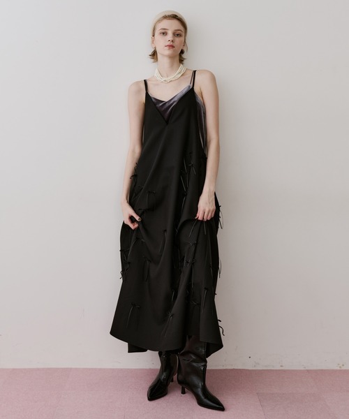 LA BELLE ETUDE（ラベルエチュード）の「many ribbon onepice（ワンピース・レディース・ブラウン/ブラック/アイボリー・0/1）」の3枚目の写真