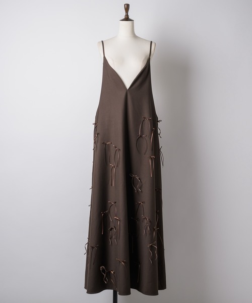 LA BELLE ETUDE（ラベルエチュード）の「many ribbon onepice（ワンピース・レディース・ブラウン/ブラック/アイボリー・0/1）」の12枚目の写真