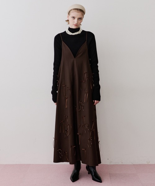 LA BELLE ETUDE（ラベルエチュード）の「many ribbon onepice（ワンピース・レディース・ブラウン/ブラック/アイボリー・0/1）」の22枚目の写真