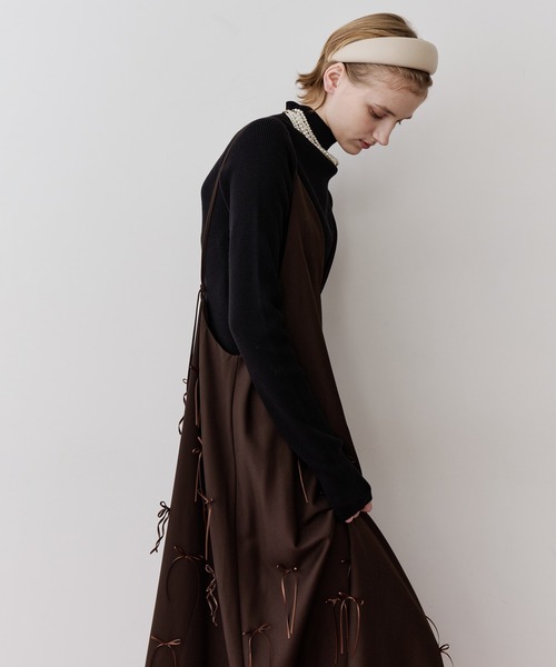 LA BELLE ETUDE（ラベルエチュード）の「many ribbon onepice（ワンピース・レディース・ブラウン/ブラック/アイボリー・0/1）」の7枚目の写真