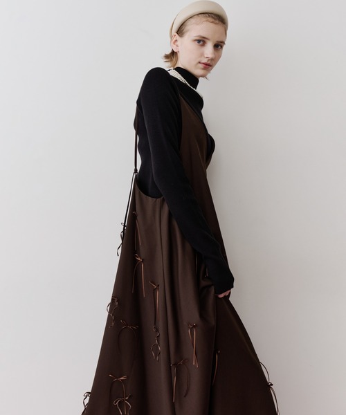 LA BELLE ETUDE（ラベルエチュード）の「many ribbon onepice（ワンピース・レディース・ブラウン/ブラック/アイボリー・0/1）」の8枚目の写真