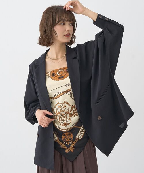 earth music&ecology(アースミュージックアンドエコロジー)の「大判スカーフ(バンダナ/スカーフ・レディース・キャメル/ピンク/ブラック・FREE)」の8枚目の写真
