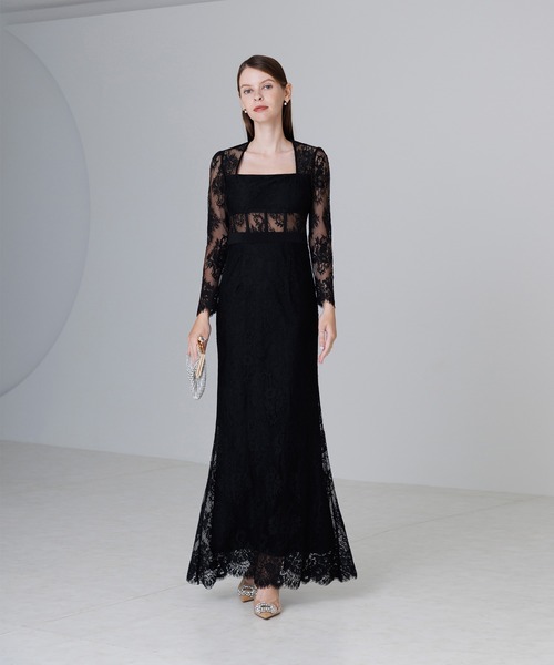 セール】【LEJA LUXE】レースチューブデザインマーメイドドレス