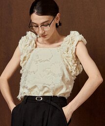 CAPRICIEUX LE'MAGE | ジャガードパフショルダートップス(シャツ/ブラウス)