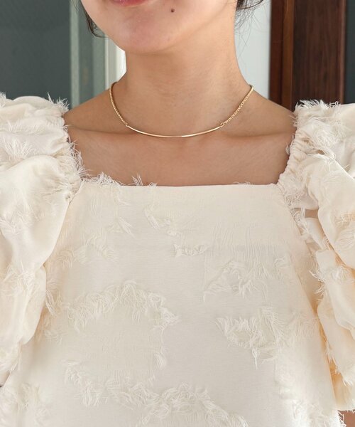 カプリシュレマージュ ジャガードパフショルダートップス SNSで話題！/オケージョンにも◎】ジャガードパフショルダー