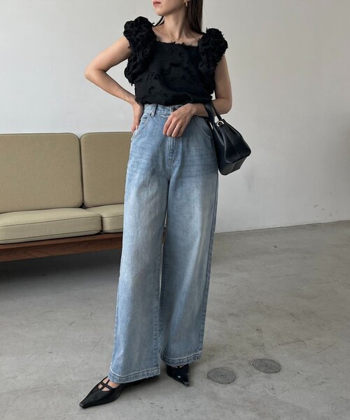 CAPRICIEUX LE'MAGE(カプリシューレマージュ)の「ジャガードパフショルダートップス(シャツ/ブラウス・レディース・アイボリー/ブラック・FREE)」の19枚目の写真