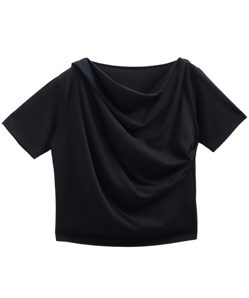 nouvellemoi（ヌーベルモイ）の「2wayショルダードレープTシャツ（Tシャツ/カットソー・レディース・ブラウン/ブラック/オフホワイト/ブルー・M）」の12枚目の写真