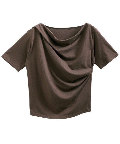 nouvellemoi（ヌーベルモイ）の「2wayショルダードレープTシャツ（Tシャツ/カットソー・レディース・ブラウン/ブラック/オフホワイト/ブルー・M）」の13枚目の写真