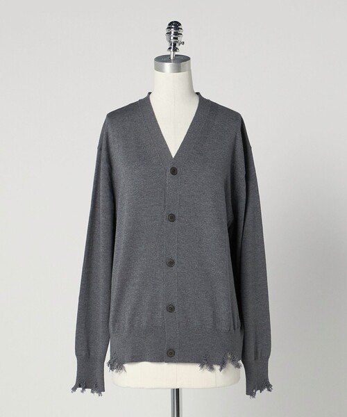LOEFF＞ダメージ Vネック カーディガン UNISEX（カーディガン