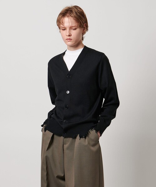 LOEFF＞ダメージ Vネック カーディガン UNISEX（カーディガン