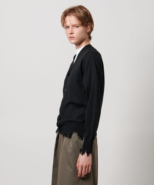 LOEFF＞ダメージ Vネック カーディガン UNISEX（カーディガン