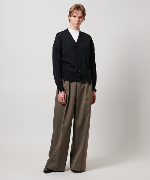 LOEFF（ロエフ）の「＜LOEFF＞ダメージ Vネック カーディガン UNISEX（カーディガン/ボレロ・レディース・グレー系/ブラック・1/2/0）」の12枚目の写真