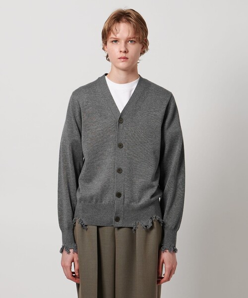 LOEFF＞ダメージ Vネック カーディガン UNISEX（カーディガン