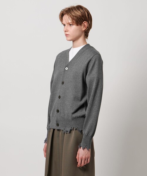 LOEFF（ロエフ）の「＜LOEFF＞ダメージ Vネック カーディガン UNISEX（カーディガン/ボレロ・レディース・グレー系/ブラック・1/2/0）」の18枚目の写真