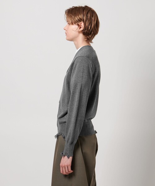 LOEFF（ロエフ）の「＜LOEFF＞ダメージ Vネック カーディガン UNISEX（カーディガン/ボレロ・レディース・グレー系/ブラック・1/2/0）」の19枚目の写真
