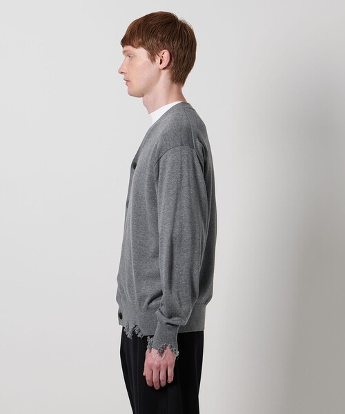 【最終値下げ】ダメージVネックカーディガン　ユニセックス 最終値下げ】ダメージVネックカーディガン ユニセックス 最終値下げ