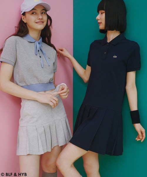 ウエストロゴ刺繍プリーツミニスカート（スカート）｜LACOSTE