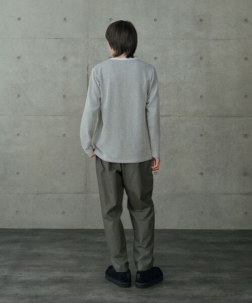 RATTLE TRAP(ラトルトラップ)の「ニットライクストライプカットロンT(Tシャツ/カットソー・メンズ・ホワイト/ブラック・M/LL/S/L)」の5枚目の写真