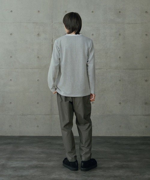 RATTLE TRAP(ラトルトラップ)の「ニットライクストライプカットロンT(Tシャツ/カットソー・メンズ・ホワイト/ブラック・M/LL/S/L)」の21枚目の写真