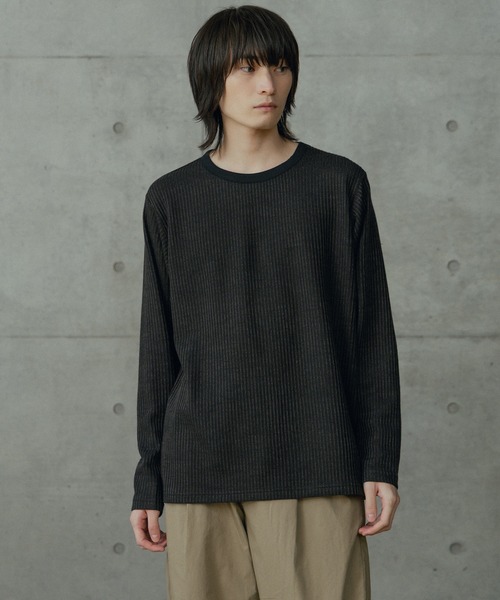 RATTLE TRAP(ラトルトラップ)の「ニットライクストライプカットロンT(Tシャツ/カットソー・メンズ・ホワイト/ブラック・M/LL/S/L)」の13枚目の写真