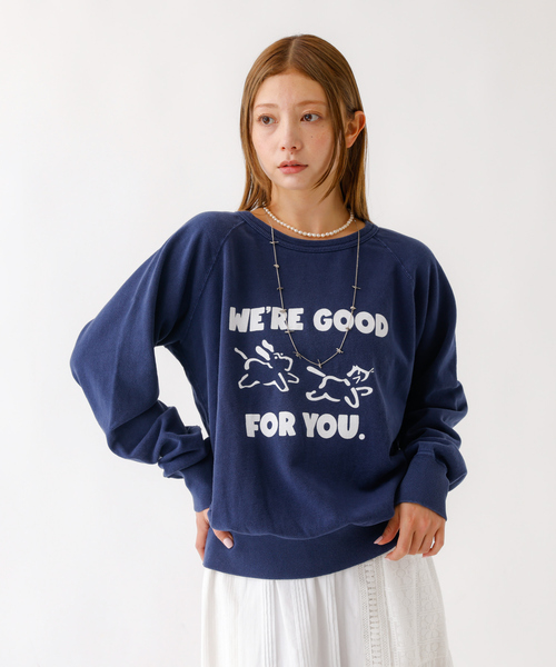 MIXTA（ミクスタ）の「【MIXTA/ミクスタ】ロゴスウェット/スウェット/ギフト/加工/ヴィンテージ感【WEB限定】（スウェット・レディース・サックスブルー/スミクロ/ネイビー/グレー/オフホワイト・M）」の13枚目の写真