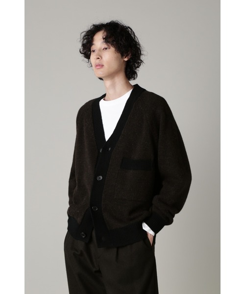 【美品】マーガレットハウエル ニットカーディガン ウール100% 黒クルーネック MHL MARGARET HOWELL マーガレットハウエルウール100% ニット