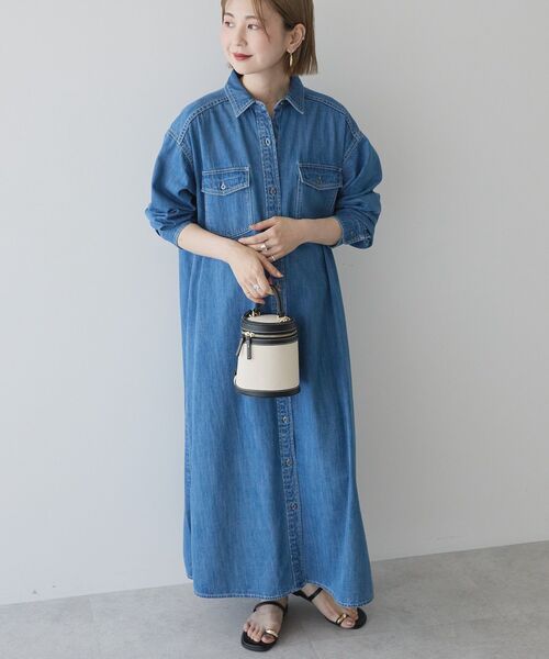 AMERICAN HOLIC(アメリカンホリック)の「デニムシャツワンピース(ワンピース・レディース・ブラック/インディゴブルー・M/L)」の22枚目の写真