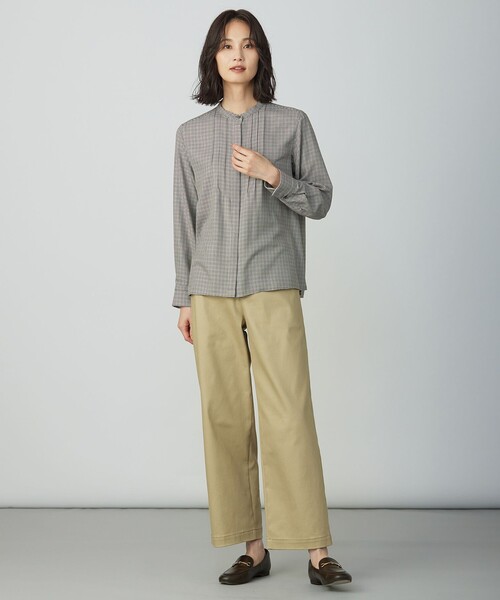 J.PRESS(ジェイプレス)の「サイロチェック ストライプ ブラウス(シャツ/ブラウス・レディース・ブルー系1/ブラウン系3/ネイビー系3・T15/T13)」の10枚目の写真