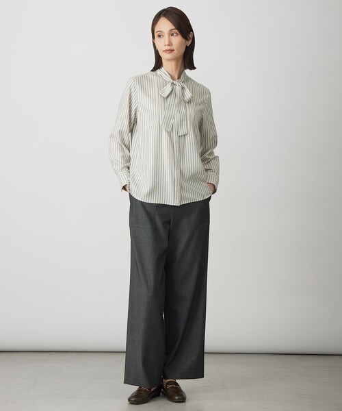 J.PRESS(ジェイプレス)の「サイロチェック ストライプ ブラウス(シャツ/ブラウス・レディース・ブルー系1/ブラウン系3/ネイビー系3・T15/T13)」の20枚目の写真