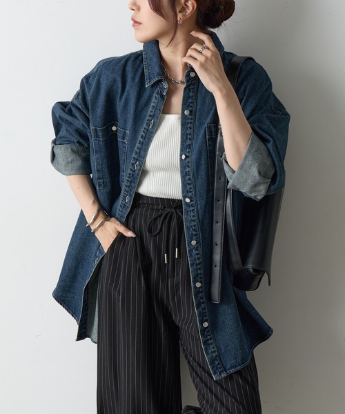 COLONY 2139（コロニートゥーワンスリーナイン）の「8ozデニムシャツ（シャツ/ブラウス・レディース・ダークブルー/ネイビー・FREE）」の12枚目の写真