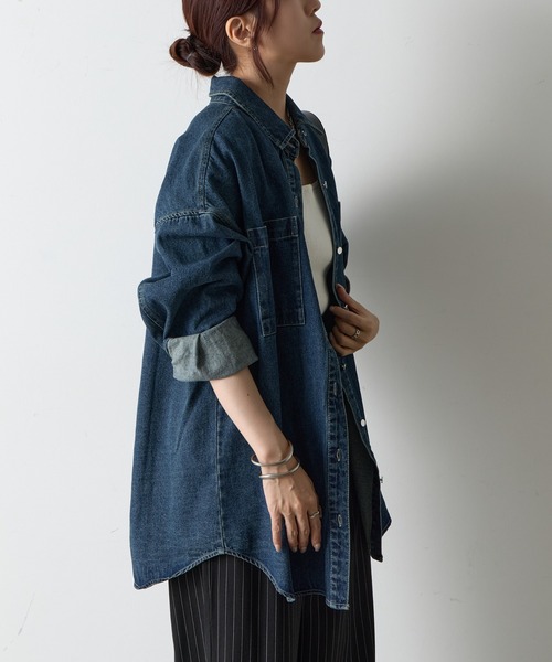 COLONY 2139（コロニートゥーワンスリーナイン）の「8ozデニムシャツ（シャツ/ブラウス・レディース・ダークブルー/ネイビー・FREE）」の13枚目の写真
