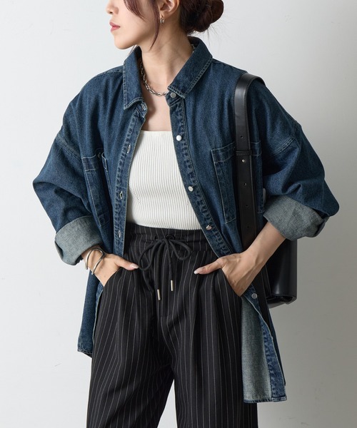 COLONY 2139（コロニートゥーワンスリーナイン）の「8ozデニムシャツ（シャツ/ブラウス・レディース・ダークブルー/ネイビー・FREE）」の11枚目の写真