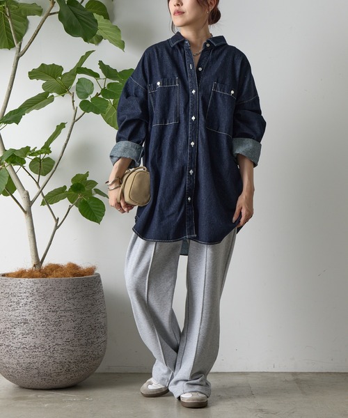 COLONY 2139（コロニートゥーワンスリーナイン）の「8ozデニムシャツ（シャツ/ブラウス・レディース・ダークブルー/ネイビー・FREE）」の7枚目の写真