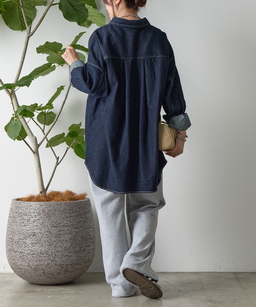 COLONY 2139（コロニートゥーワンスリーナイン）の「8ozデニムシャツ（シャツ/ブラウス・レディース・ダークブルー/ネイビー・FREE）」の9枚目の写真